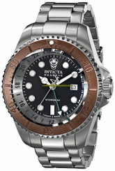 Invicta Watches : 16963 Black Dial Stainless Steel Band Men Watch