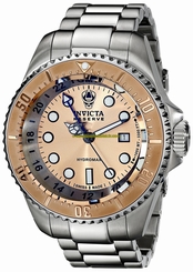 Invicta Watches : 16965 Rose-tone Dial 18kt. Gold Plated Stainless Steel Men Watch