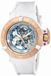 Invicta Watches : 17149 Mechanical Hand Wind Skeleton Dial White Silicone Women Watch