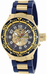 Invicta Watches : 17247 Mechanical Hand Wind Skeleton Dial Blue Polyurethane and Stainless Steel Men Watch