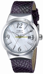 Invicta Watches : 17302 Quartz Mother of Pearl Dial Purple Leather Women Watch