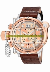 Invicta Watches : 17349 Quartz Chronograph Day Date Brown Leather Men Watch