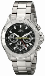Invicta Watches : 17359 Black Dial Stainless Steel Band Men Watch