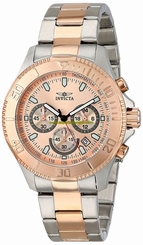 Invicta Watches : 17363 Rose Gold Dial Stainless Steel Band Men Watch