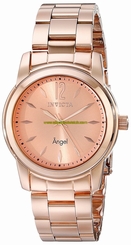 Invicta Watches : 17421 Rose-tone Dial 18k Gold Plated Stainless Steel Women Watch