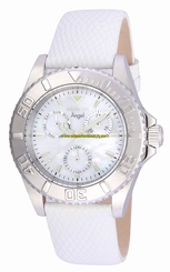 Invicta Watches : 17438 Quartz Analog Day Date White Leather Women Watch