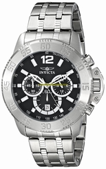 Invicta Watches : 17444 Black Dial Stainless Steel Men Watch