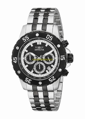 Invicta Watches : 17455 Black Dial Stainless Steel Band Men Watch