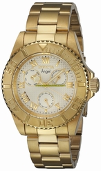 Invicta Watches : 17524 Champagne Dial Uni-directional Rotating Gold-plated Band Women Watch