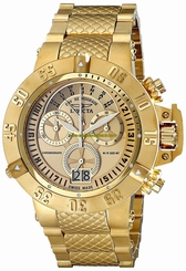 Invicta Watches : 17615 Gold Dial Stainless Steel Band Men Watch