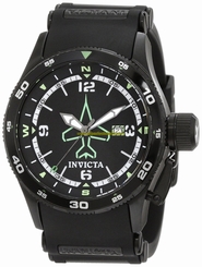 Invicta Watches : 1763 Quartz Black Dial Date Black Polyurethane Men Watch