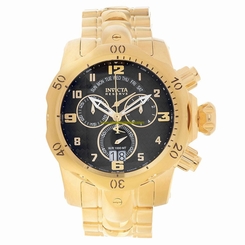 Invicta Watches : 17634 Black Dial Steel And 18k Gold Band Men Watch