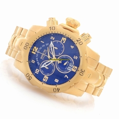 Invicta Watches : 17635 Blue Dial Steel And 18k Gold Band Men Watch