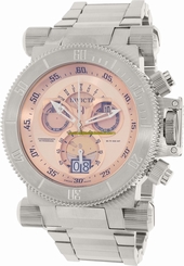 Invicta Watches : 17641 Rose-tone Dial Uni-directional Rotating Stainless Steel Band Men Watch