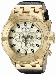 Invicta Watches : 17657 Champagne Dial Genuine Leather Men Watch
