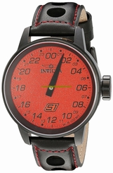 Invicta Watches : 17701 Quartz Red Dial Black Leather Men Watch