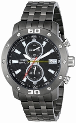 Invicta Watches : 17733 Black Dial Measures Seconds Chronograph Light Men Watch