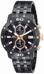 Invicta Watches : 17736 Black Dial Ion Plated Stainless Steel Men Watch