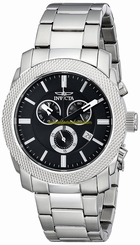 Invicta Watches : 17741 Black Dial Stainless Steel Band Men Watch