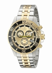 Invicta Watches : 17758 Gold Dial Stainless Steel Band Men Watch