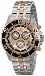 Invicta Watches : 17759 Rose Gold Dial Stainless Steel Band Men Watch