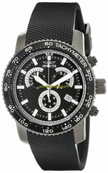 Invicta Watches : 17776 Black Dial Chronograph Date Black Silicone Men Watch