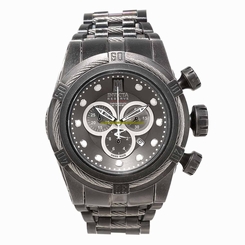 Invicta Watches : 17832 Gunmetal Dial Fixed Gunmetal Ion-plated With Cable Wiire Trim Band Men Watch