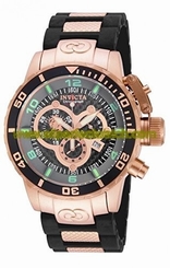 Invicta Watches : 17930 Quartz Chronograph Date Black Polyurethane with Stainless Steel Men Watch