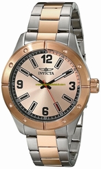 Invicta Watches : 17931 Rose-tone Dial 18kt. Gold Plated Stainless Steel Men Watch