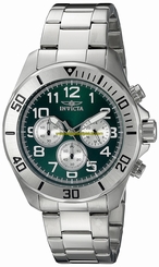 Invicta Watches : 18007 Green Dial Stainless Steel Band Men Watch