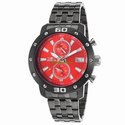 Invicta Watches : 18021 Red Dial Stainless Steel Band Men Watch