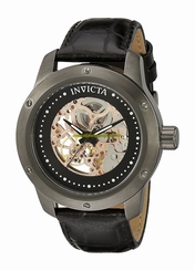 Invicta Watches : 18058 Mechanical Hand Wind Black Leather Men Watch
