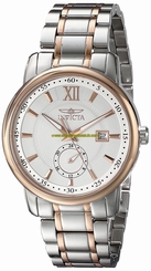Invicta Watches : 18087 White Dial 18kt. Gold Plated Stainless Steel Men Watch