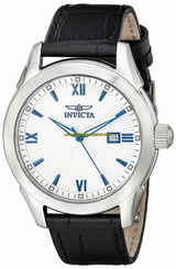 Invicta Watches : 18115 Quartz Analog Date Black Leather Men Watch