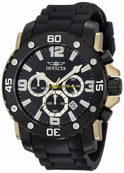 Invicta Watches : 18166 Black Dial Stainless Steel Plated Men Watch