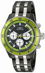 Invicta Watches : 18186 Black Dial Stainless Steel Band Men Watch