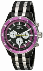 Invicta Watches : 18187 Black Dial Stainless Steel Band Men Watch