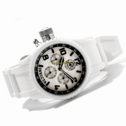 Invicta Watches : 1819 Quartz Chronograph Day Date Ceramic Case White Polyurethane Women Watch