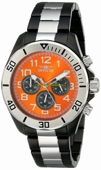 Invicta Watches : 18223 Orange Dial Stainless Steel Band Men Watch