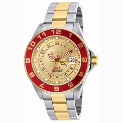 Invicta Watches : 18246 Champagne Dial Fixed Gold-plated With A Red Top Ring Band Men Watch