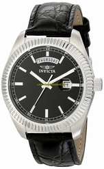 Invicta Watches : 18267 Quartz Analog Day Date Black Leather Women Watch