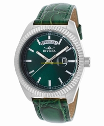 Invicta Watches : 18268 Quartz Analog Date Green Leather Women Watch