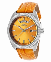 Invicta Watches : 18270 Quartz Analog Date Orange Leather Women Watch