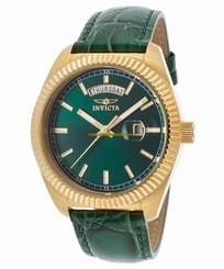 Invicta Watches : 18276 Quartz Analog Day Date Green Leather Women Watch