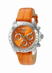 Invicta Watches : 18374 Quartz Chronograph Date Orange Leather Women Watch