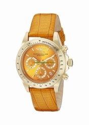 Invicta Watches : 18376 Orange Dial Stainless Steel Band Women Watch