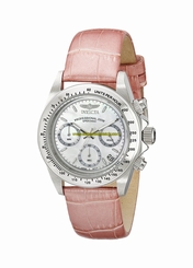 Invicta Watches : 18387 Quartz Mother of Pearl Chronograph Pink Leather Women Watch