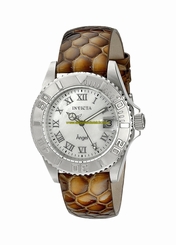 Invicta Watches : 18416 Quartz Mother of Pearl Dial Leather Women Watch