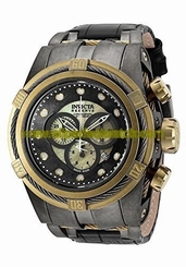 Invicta Watches : 18459 Quartz Chronograph Date Black Leather Men Watch