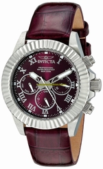 Invicta Watches : 18475 Quartz Analog Day Date Purple Leather Women Watch